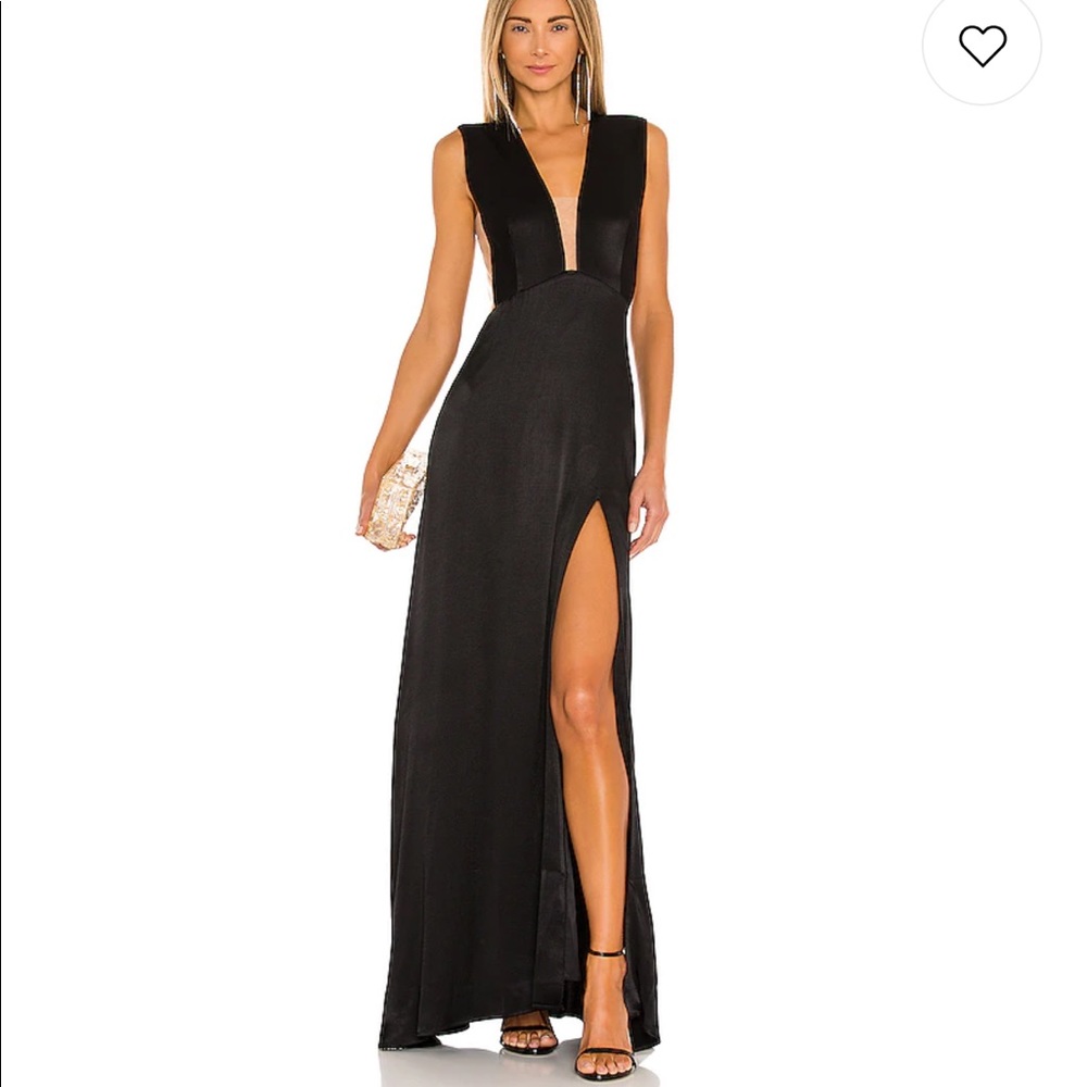 Sau Lee Genevieve Satin Gown - Black - Size 6